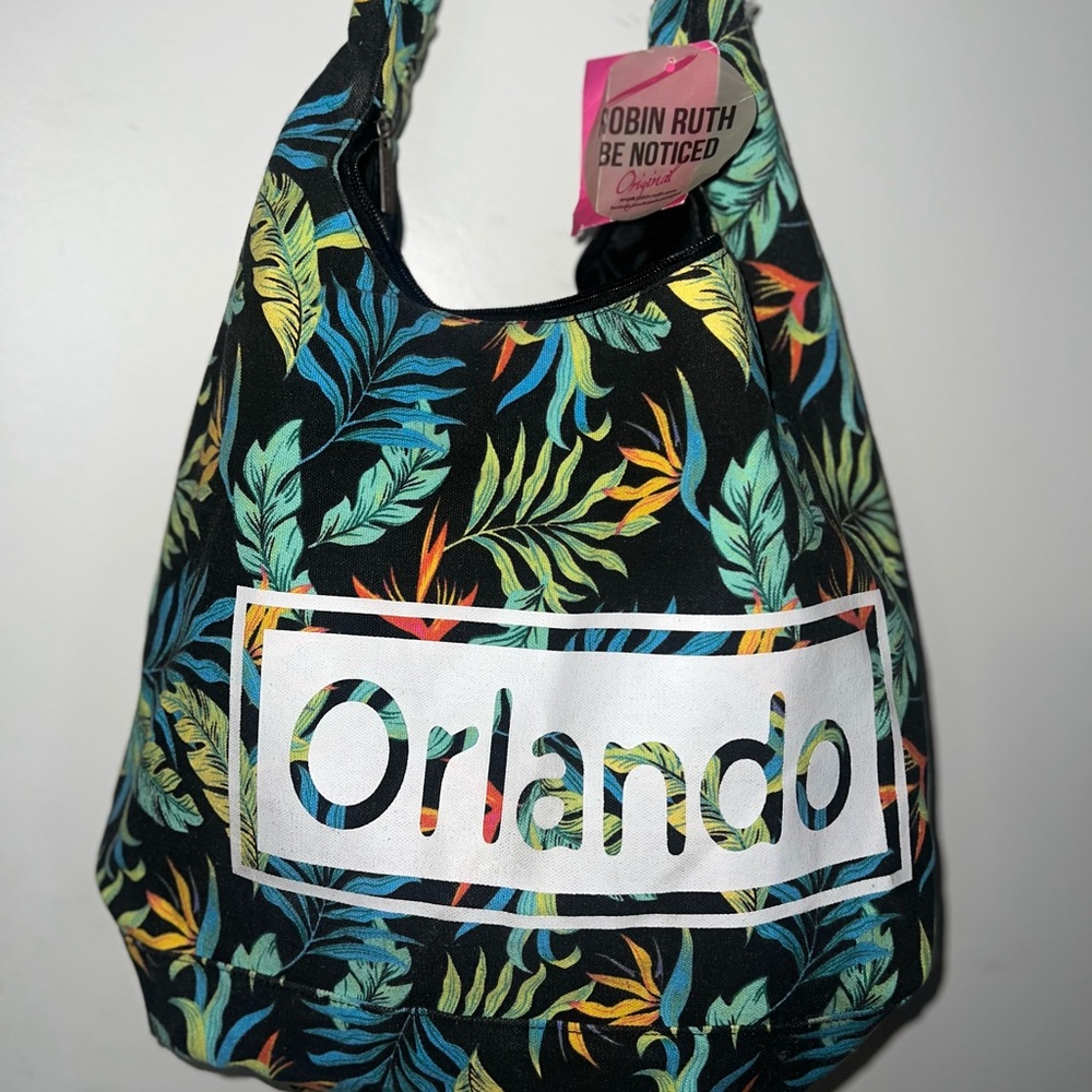Robin Ruth Black Tropical Print Shoulder Bag